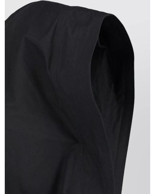 Stella McCartney Black Asymmetric Draped Sleeveless Top Knee Length
