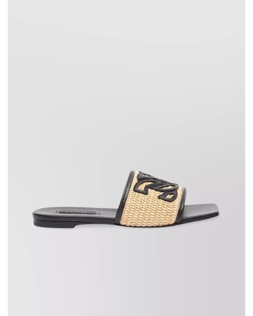Casadei Metallic Woven Texture Flat Sole Sandals