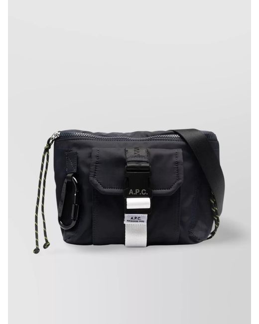 A.P.C. Black Treck Patch Logo Belt Bag for men