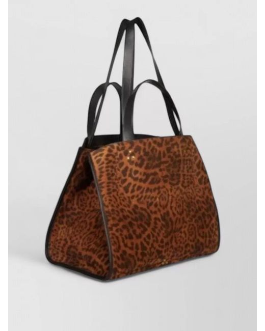 Jérôme Dreyfuss Brown Leon M Tote Bag Animal Print Studs