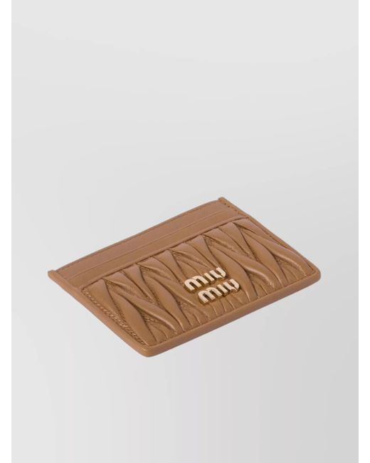 Miu Miu Brown Lamb Leather Cardholder