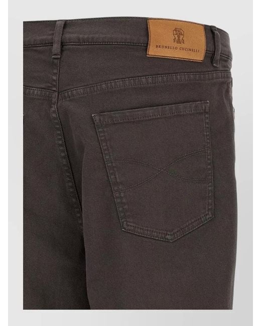 Brunello Cucinelli Gray Tailored Straight Leg Denim Jeans for men