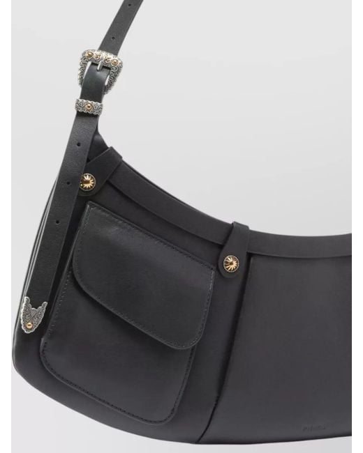 Pinko Black Shoulder Bag Adjustable Strap Buckle Detail