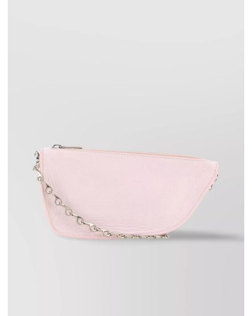 Burberry Pink Shield Micro Leather Shoulder Bag
