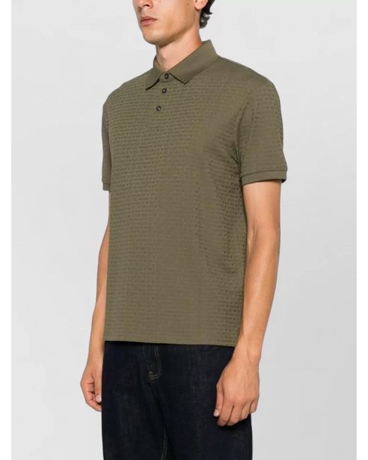 Emporio Armani Green Logo Cotton Polo Shirt Short Sleeves for men