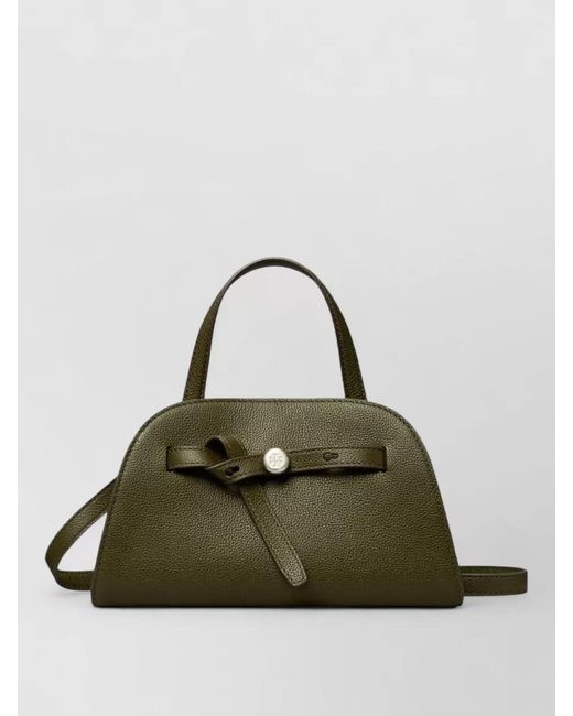 Tory Burch Green Romy Small Leather Boston Shoulder Bag