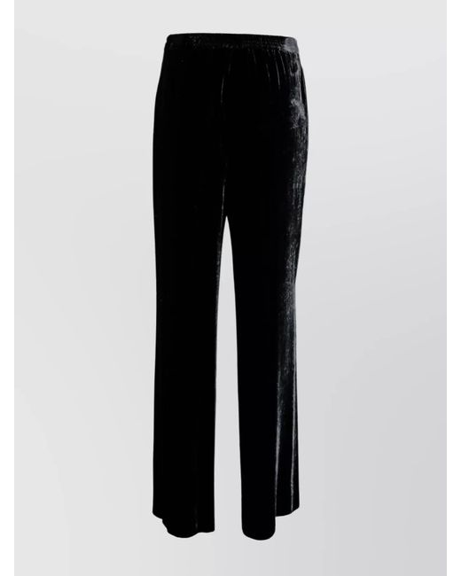 Etro Black Wide Leg Silk-Blend Palazzo Trousers