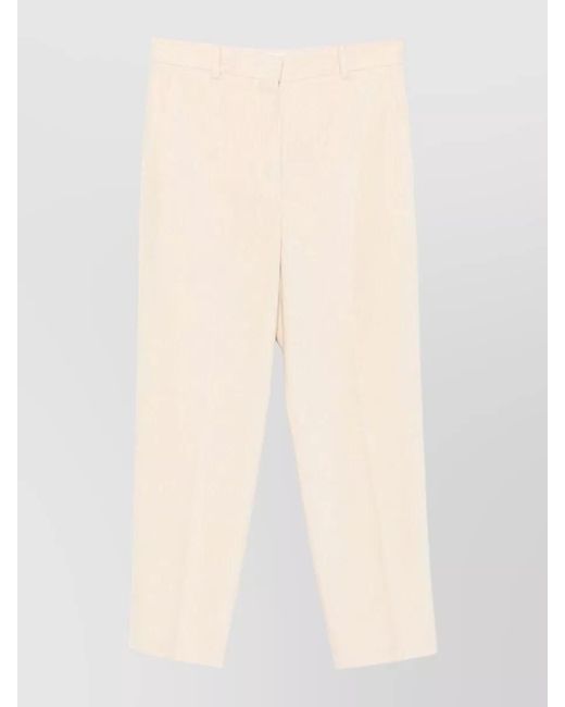 Circolo 1901 Natural Corduroy Effect Carrot Tailored Trousers