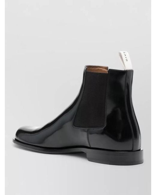 Givenchy Black Square Toe Ankle Boots Elastic Panels for men