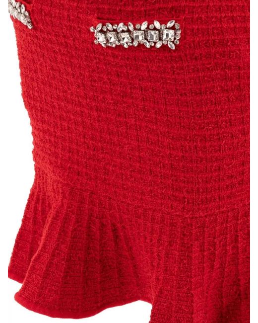 Self-Portrait Textured Knit Mini Skirt