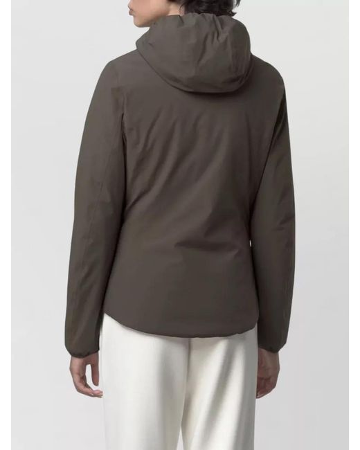 K-Way Gray Lily St Hooded Jacket Elastic Cuffs
