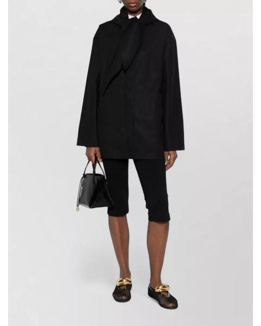 Totême Black Cotton Hooded Blouson Jacket Short Sleeves