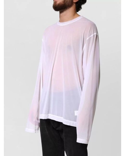 Dolce & Gabbana White Nylon Long-Sleeve Crewneck T-Shirt for men