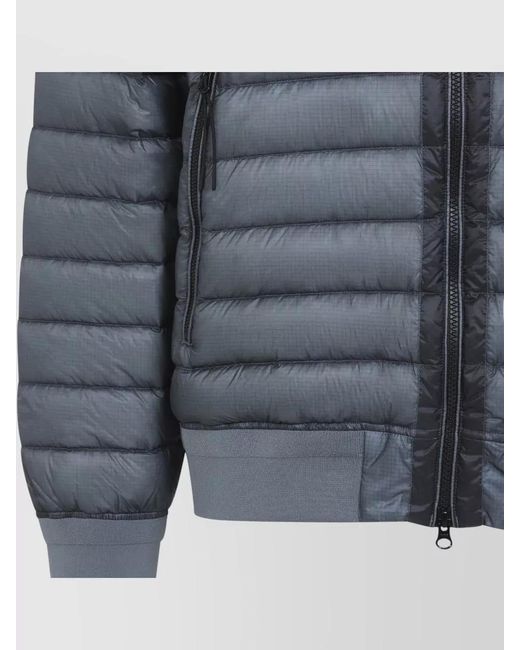 C P Company Blue Hooded Quilted Down Jacket for men