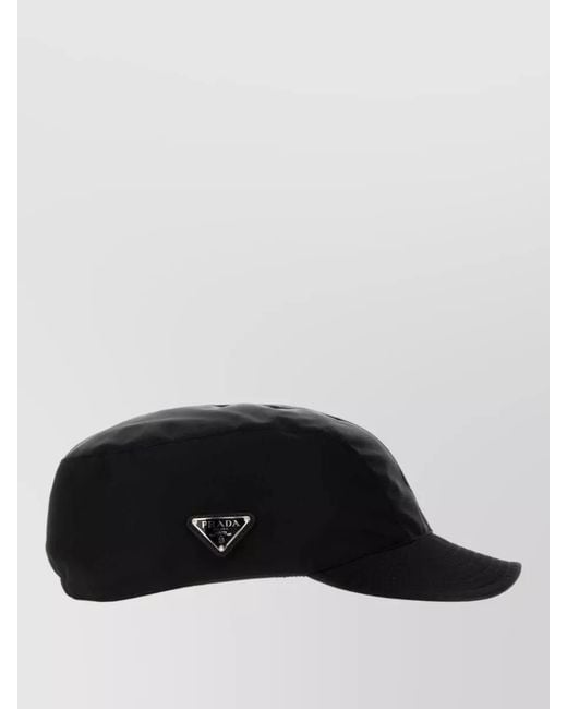 Prada Black Re Nylon Baseball Cap Curved Brim Breathable for men