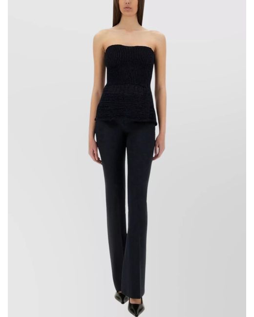 PT Torino Blue Silk Flared Trousers