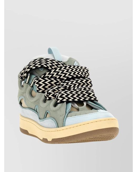 Lanvin Multicolor Leather Paneled Low-Top Sneakers for men