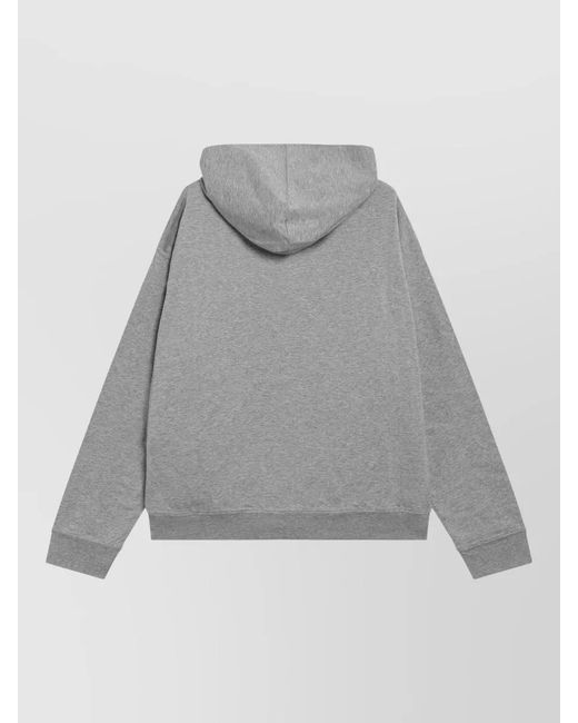 Miu Miu Gray Hooded Lounge Sweatshirt Long Sleeves Pockets
