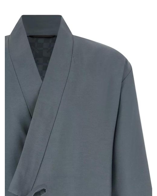 KENZO Blue Belted Blazer Jacket Long Sleeves Wrap for men
