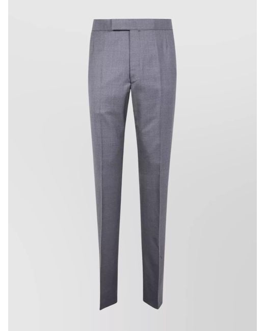 Thom Browne Blue Wool Tailored Trousers for men
