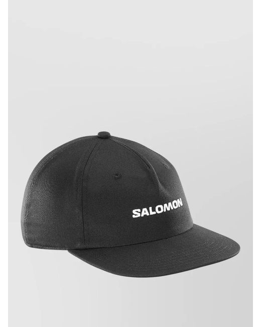 Salomon Black Baseball Cap Curved Brim Eyelet Vents