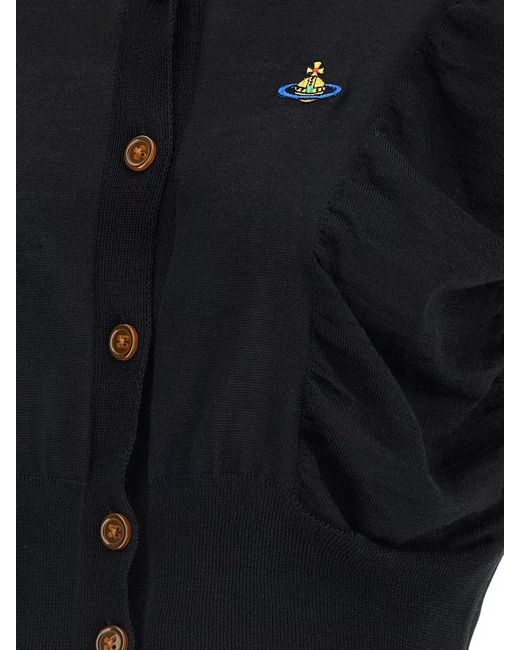 Vivienne Westwood Black Pamela V Neck Knit Short Sleeve Sweater