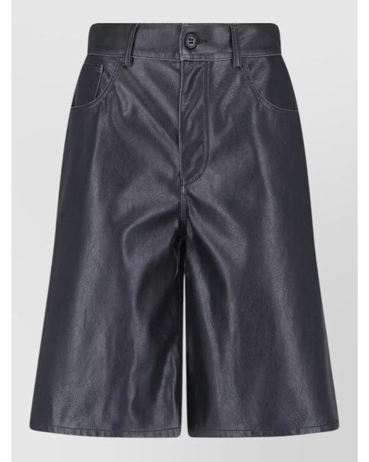 MM6 by Maison Margiela Blue High Rise Slim Tailored Shorts Smooth Finish