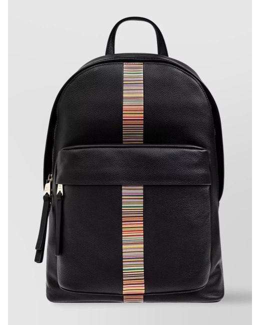 Paul Smith Black Leather Backpack for men