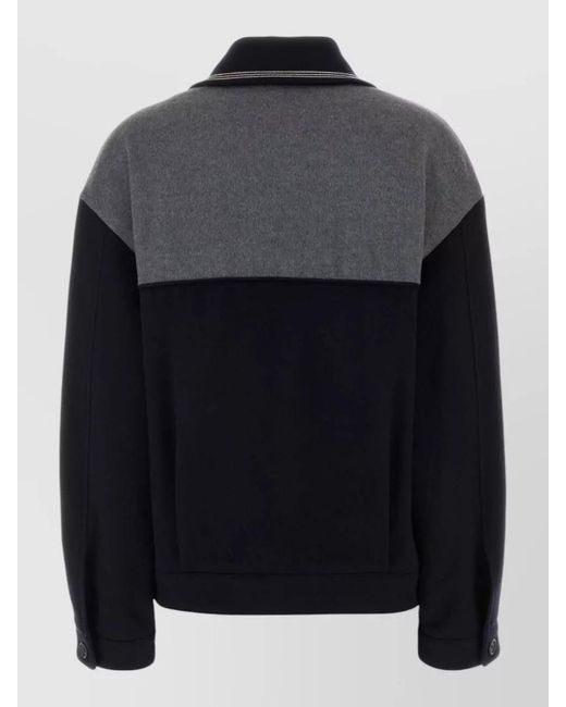 Miu Miu Black Two-Tone Velour Bomber Jacket