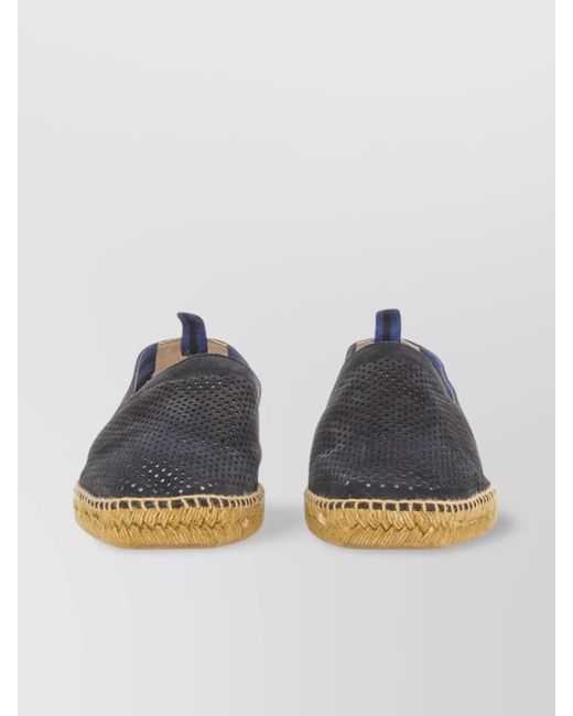 Castaner Blue Round Toe Perforated Espadrilles for men
