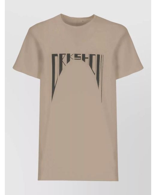 Rick Owens Natural Cotton T Shirt Round Neck Short Sleeves for men