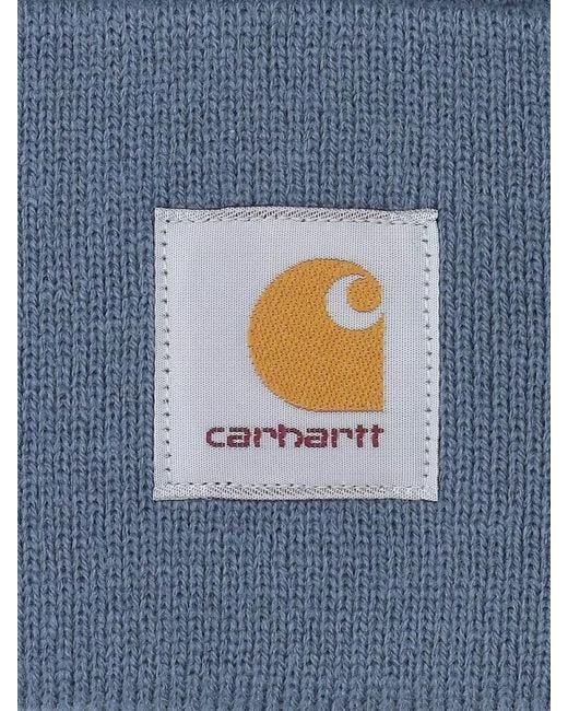 Carhartt Blue Casual Hat Folded Cuff Ribbed Knit for men