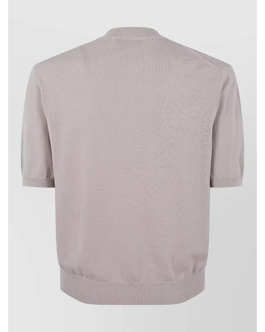 Zanone Gray Cotton Short-Sleeve Turtleneck Jumper for men