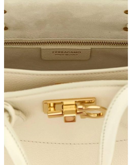 Ferragamo Natural The Studio Soft Shoulder Bag
