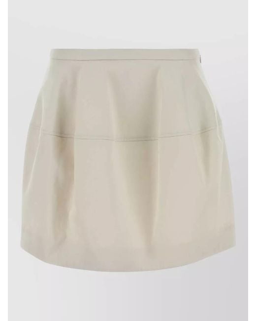 Loewe Natural High Waist Cotton Blend Pleated Skirt