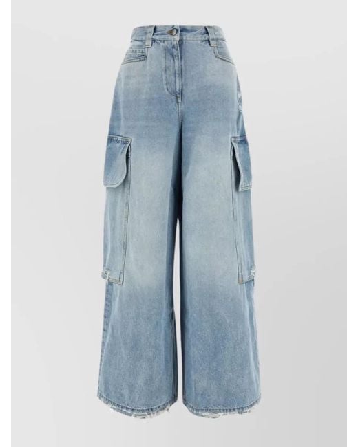 Palm Angels Blue Denim Flared-Leg Jeans