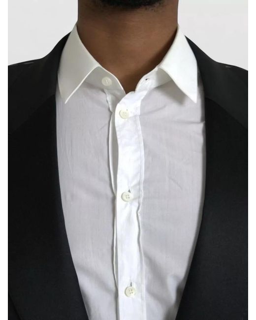 Dolce & Gabbana Black Silk Blend Single Breasted Suit Jacket for men