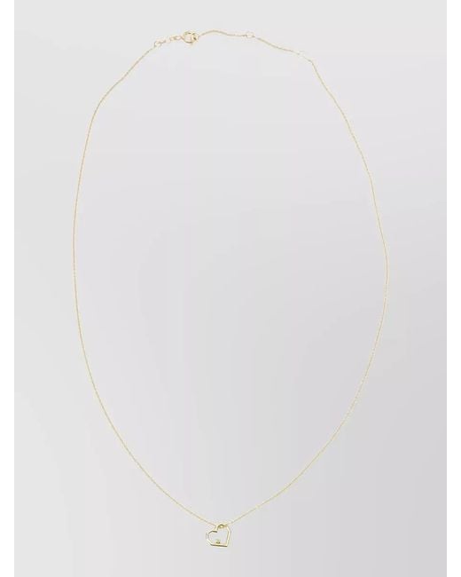 Aliita White Mini Heart Pendant Delicate Chain Necklace