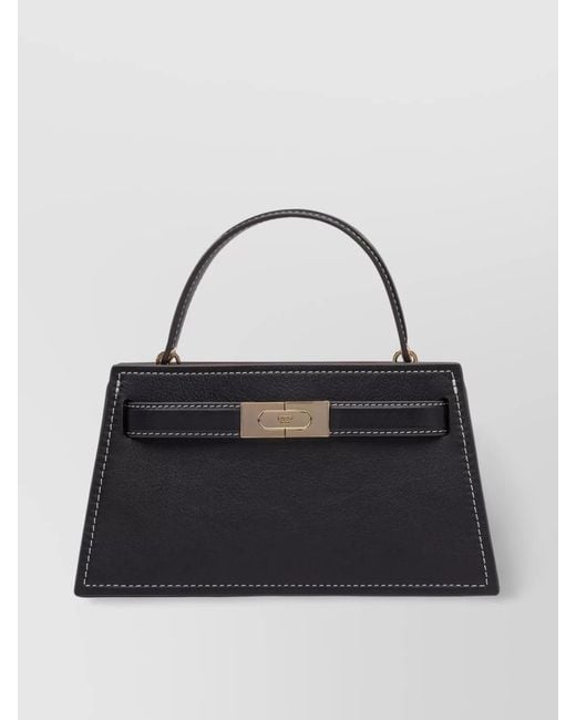 Tory Burch Blue Lee Radziwill Mini Leather Crossbody Bag