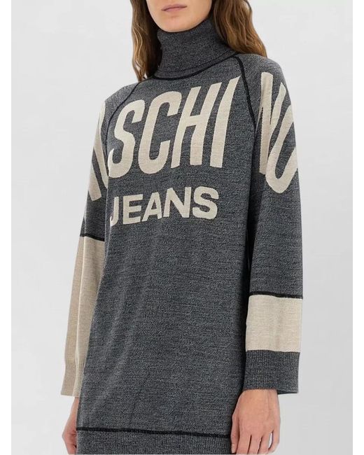 Moschino Gray Virgin Wool Knitted Dress