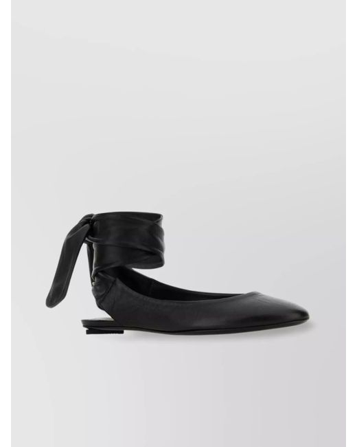 The Attico White Leather Ballerina Shoes