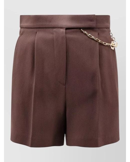 Elisabetta Franchi Purple High-Rise Tailored Shorts