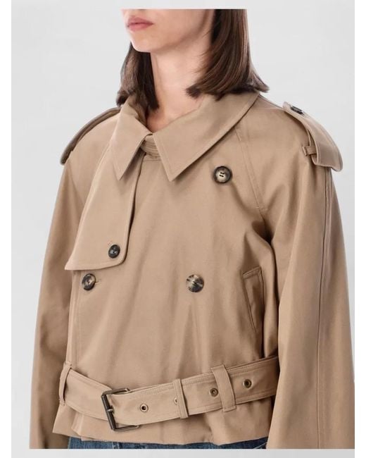 J.W. Anderson Blue Trench Coat Cropped Boxy Silhouette Belt