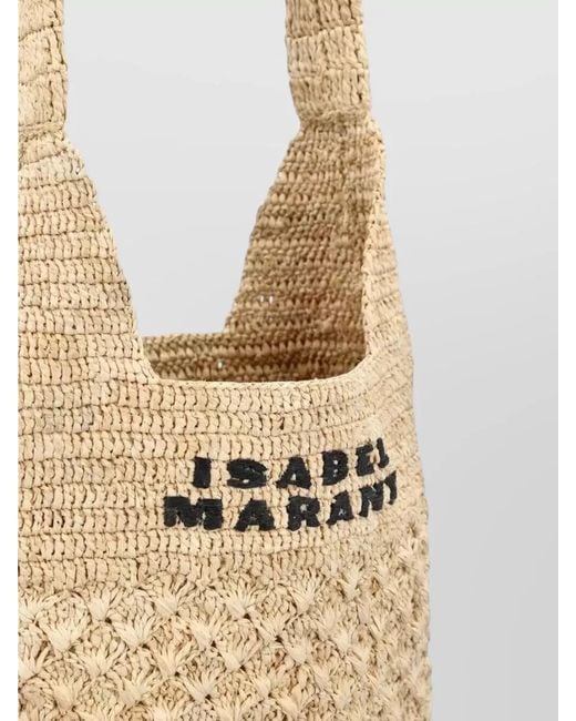 Isabel Marant White Praia Small Raffia Shoulder Bag Strap