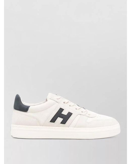 Hogan Natural H668 Leather Sneakers Round Toe Sole for men
