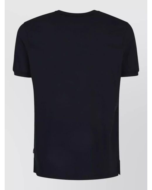 Original Vintage Black Cotton Piquet Crew Neck Short Sleeve T-Shirt for men