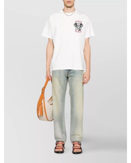 KENZO Gray Denim Slim-Fit Mid-Rise Straight-Leg Jeans for men