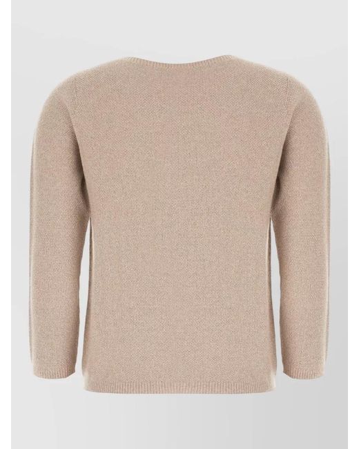 Fabiana Filippi Natural Metallic Fine Knit Boat Neck Sweater