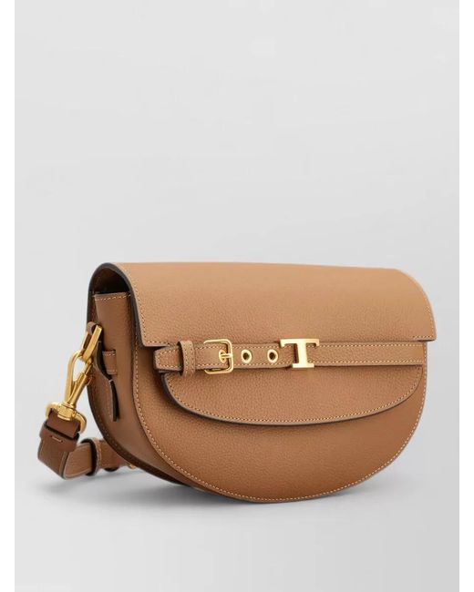 Tod's Brown Tim Mini Round Shoulder Bag Buckle