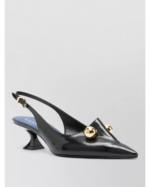 Lanvin Multicolor Slingback Pumps Pointed Toe Curved Heel